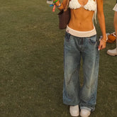 High Waist Spliced Jeans