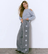 Star Print Gray Jeans