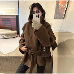 Woolen Double-Breasted Coat