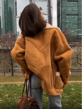 Faux Lamb Wool Fluffy Lapel Coat