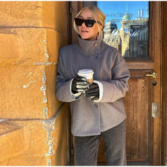 High Neck Double Button Jacket