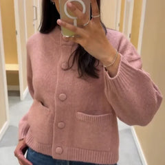 O-Neck Knit Cardigan