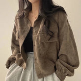 Retro Corduroy Long Sleeve Jacket