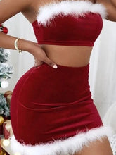 Women’s Christmas Crop Top & Mini Skirt Set