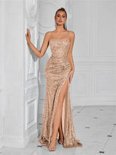 Sequin Spaghetti Strap Maxi Dress