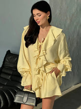 Ruffle Top Shorts Set