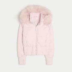 Fur-Collar Hooded Jacket