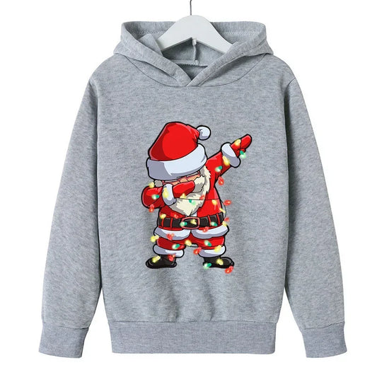 Santa Claus Print Oversized Hoodie