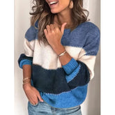 Striped Round Neck Knit Sweater