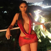 Halter Tie-Dye Bodycon Mini Dress