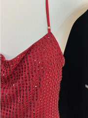 Black Rhinestone Mini Dress