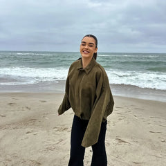 Green Suede Bomber Jacket