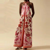 Off Shoulder Print Wide Leg Jumpsuit