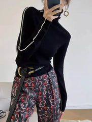 Slim Turtleneck Knit Sweater