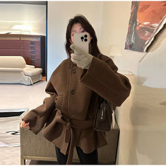 Woolen Double-Breasted Coat