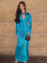 Bright Silk Hollow O-Neck Dress