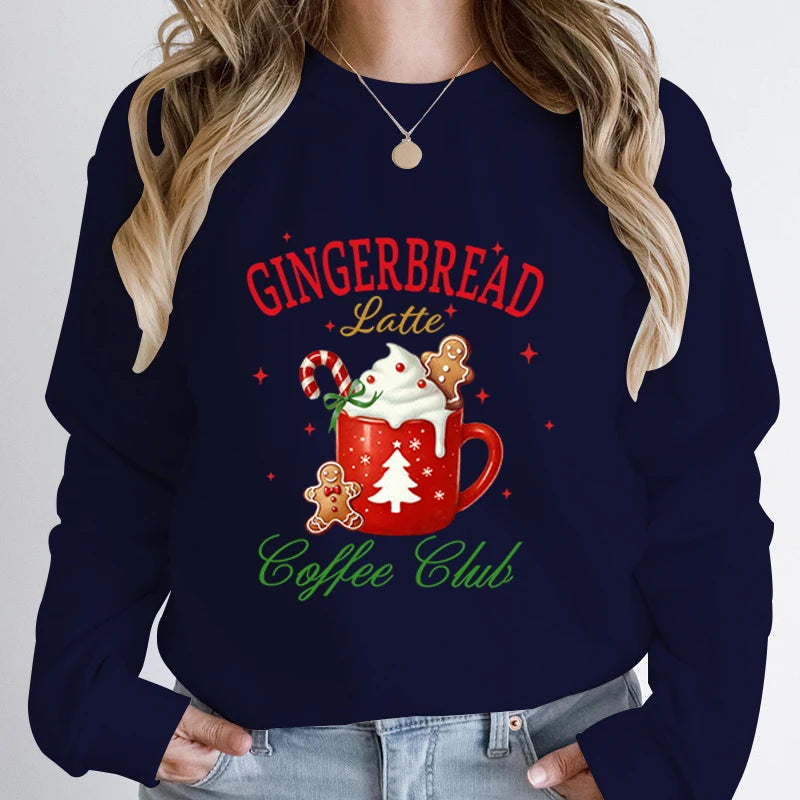 Christmas Gingerbread Latte Print Sweatshirt