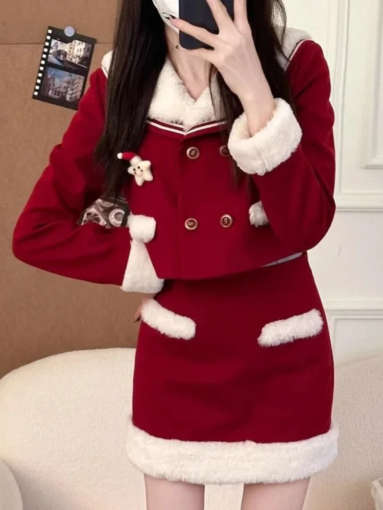 Women’s Red Christmas Two-Piece Set