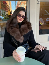 Shawl Faux Fur Woolen Coat