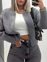 Crew Neck Cardigan Sweater