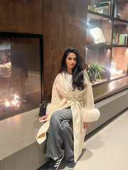 Furry Patchwork Woolen Overcoat