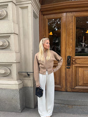 O-Neck Knitted Zipper Cardigan