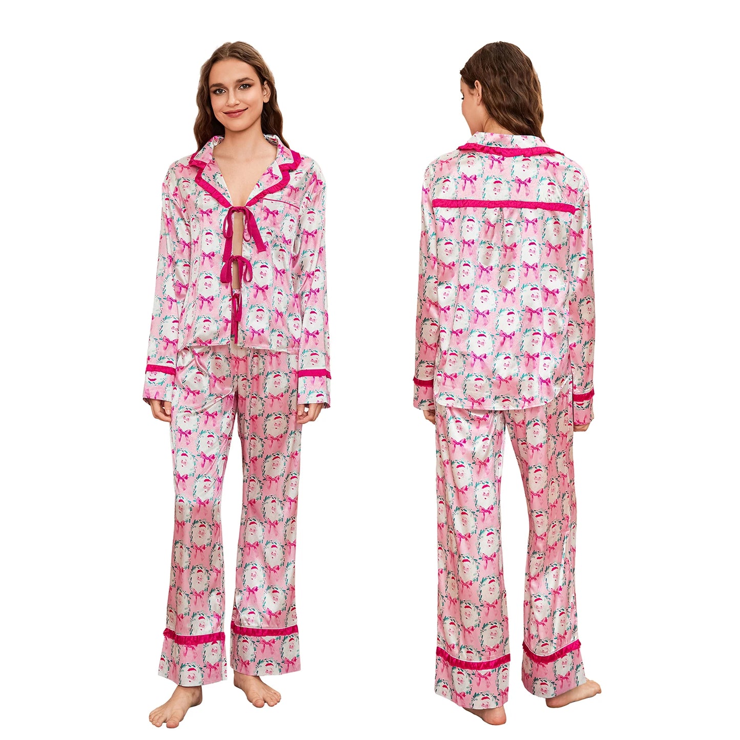 Leopard Print Christmas Pajama Set