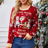Women's Christmas O Neck Knit Sweater
