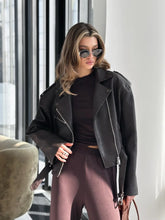 Zipper Leather Short Jacket