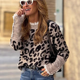 Leopard Print Crew Neck Sweater