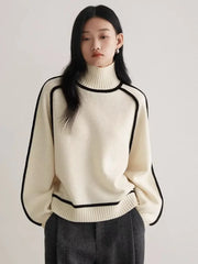 Knitted High Collar Hoodie