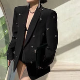 Black Diamond-Encrusted Blazer