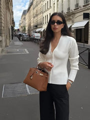 O-Neck Knitted Zipper Cardigan