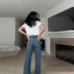 Rivet High Waist Wide Leg Jeans