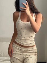 Ribbed Floral Two Piece Set