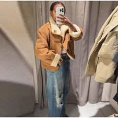 Faux Leather Warm Coat