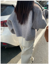 Short Woolen Round Neck Jacket