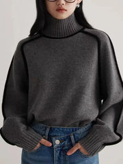Knitted High Collar Hoodie