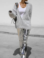 V-Neck Knit Cardigan