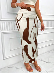 Zebra Print High Waist Fishtail Skirt