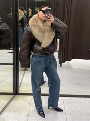 PU Leather Short Jacket