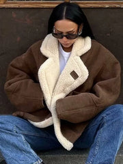 Faux Leather Warm Coat