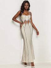 Beaded Cutout Bandage Maxi Dress