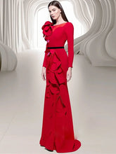 Off Shoulder Floral Embroidered Maxi Dress with Belt