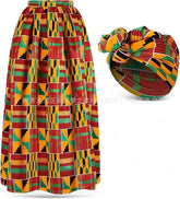 Kente Fringe Midi Skirt
