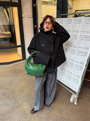 High Neck Double Button Jacket