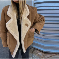 Faux Leather Warm Coat
