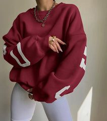 Back Hollow Loose Hooded Long Sleeve Sweatshirt