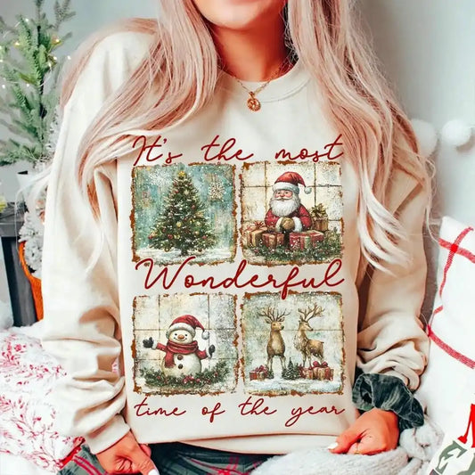 Vintage Merry Christmas Fleece Sweater