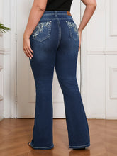 High Waist Embroidered Flared Jeans